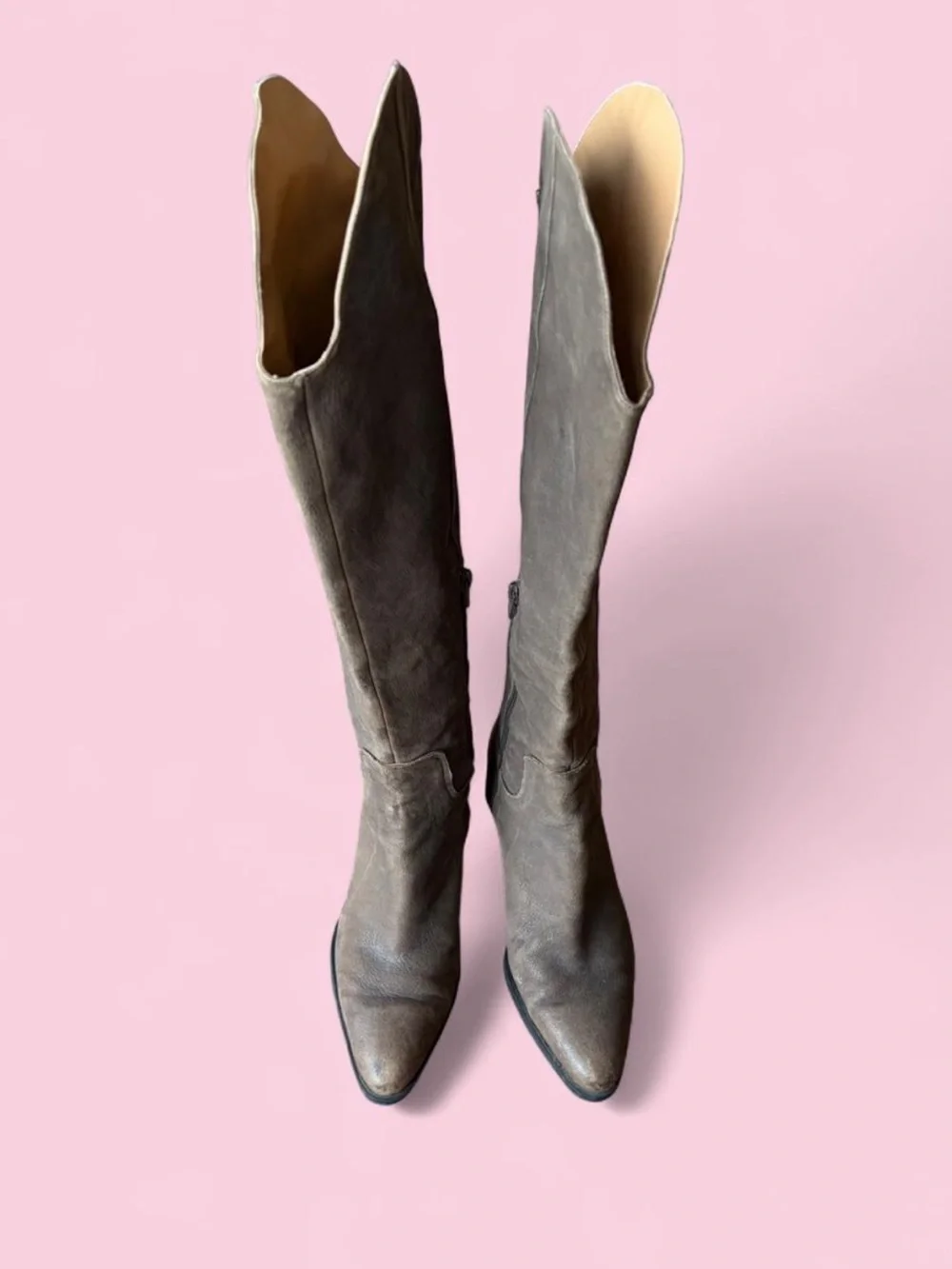 Nine West Taupe Suede Over-the-Knee Boots